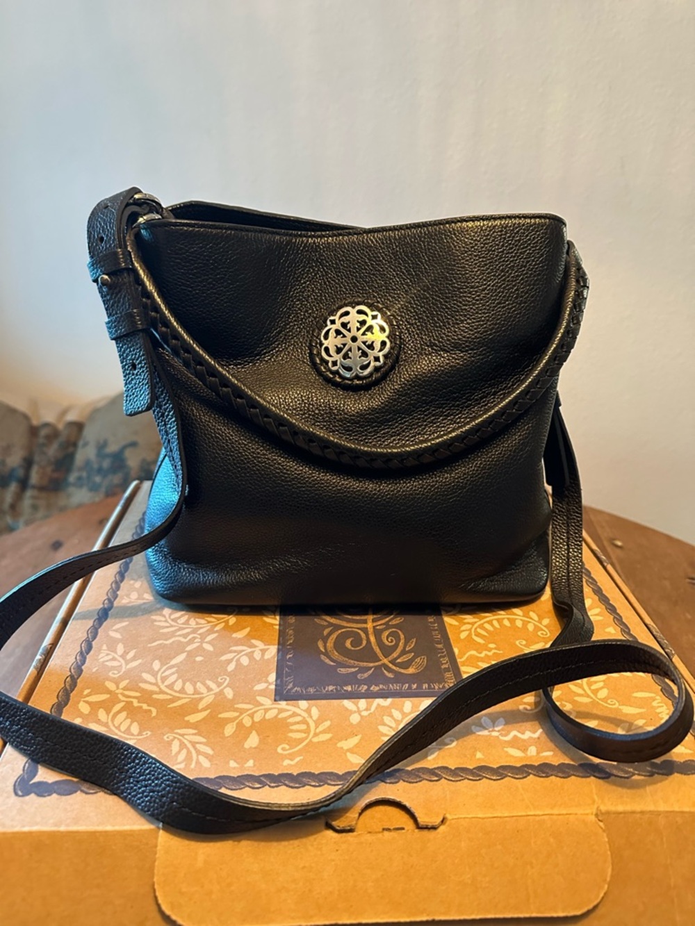 Brighton Black Leather Shoulder Bag